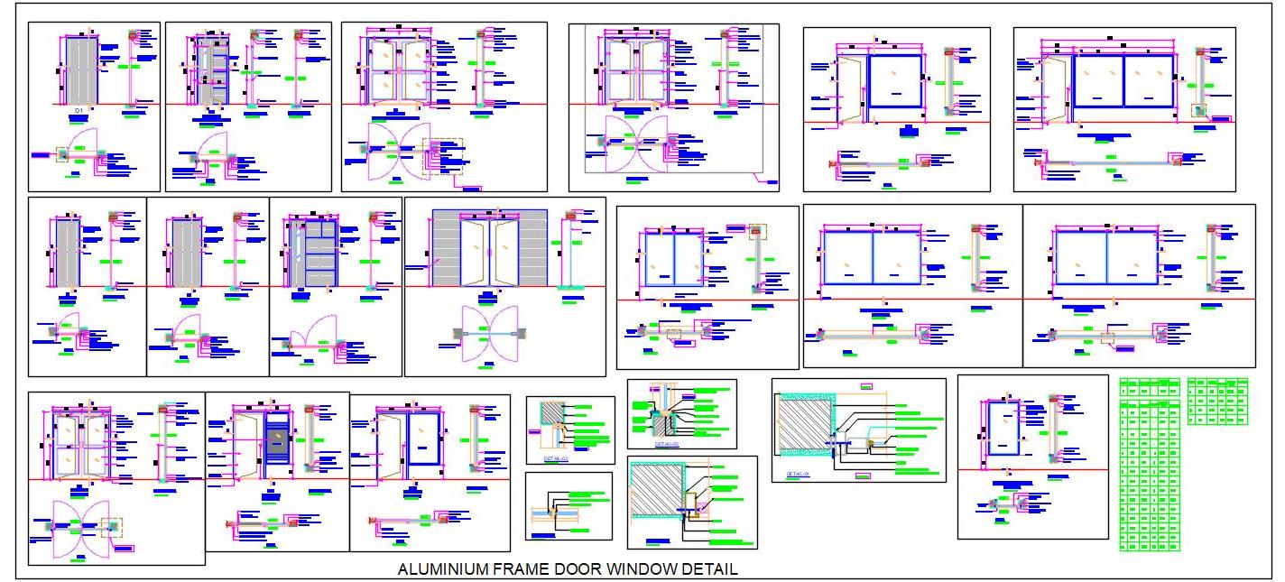 Aluminium Frame Design CAD- Doors, Windows, Ventilators & Glazing